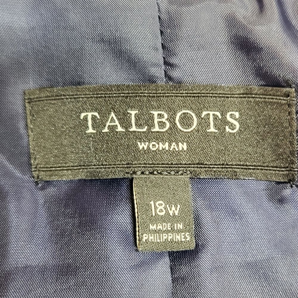 Plus Size Talbots Navy Blue Linen Jacket - Picture 4 of 11